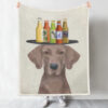 Dog Blankets – Weimerarner Beer Lover – Dog Blankets For Sofa – Dog Painting Blanket – Dog Fleece Blanket – Furlidays