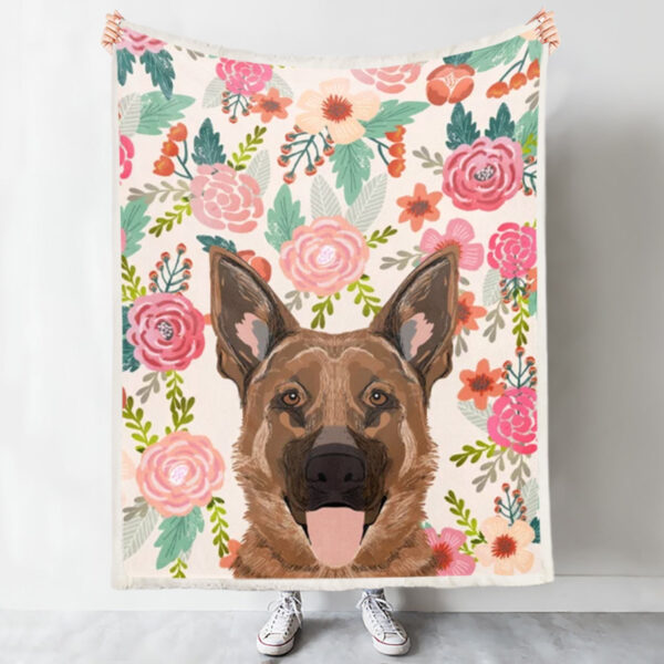 Dog Blankets – German Shepherd – Dog Blankets For Sofa – Blanket With Dogs Face – Dog In Blanket – Furlidays