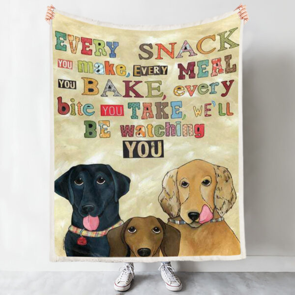 Dog In Blanket – Dog Blanket For Couch – Be Watching You – Dog Throw Blanket – Dog Fleece Blanket – Furlidays