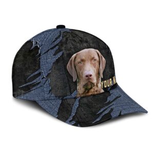 Chesapeake Bay Jean Background Custom Name Cap Classic Baseball Cap All Over Print Gift For Dog Lovers 2 as3thk