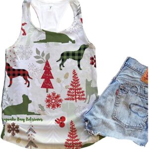 Chesapeake Bay Retriever Dog Christmas Plaid Flannel Tank Top Summer Casual Tank Tops For Women Gift For Young Adults 1 wh4k5l