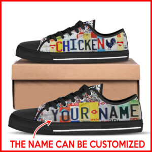 Chicken License Plates Low Top Shoes…