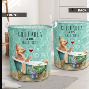 Chihuahua And Bath Soap Laundry Basket…