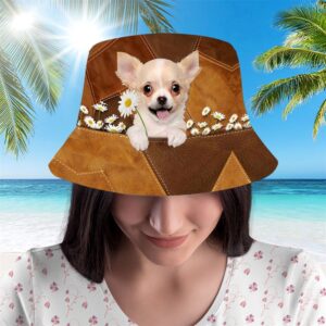 Chihuahua Bucket Hat Hats To Walk With Your Beloved Dog Gift For Dog Loving Friends 2 iyntq6