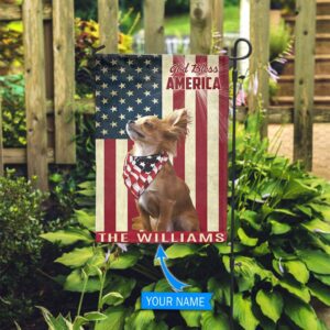 Chihuahua God Bless America Personalized Flag Custom Dog Garden Flags Dog Flags Outdoor 2