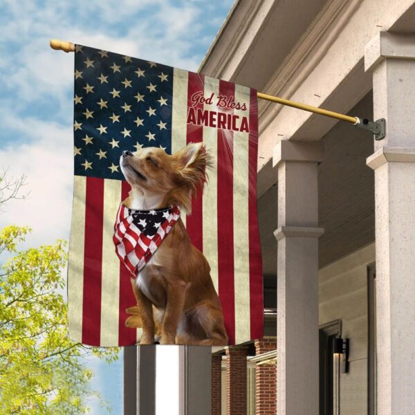 Chihuahua God Bless House Flag – Dog Flags Outdoor – Dog Lovers Gifts for Him or Her