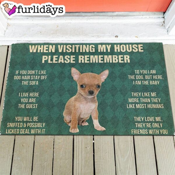 Chihuahua Puppy’s Rules Doormat – Housewarming Gifts – Christmas Gift For Pet Lovers