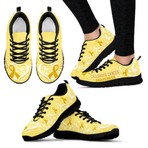 Childhood Cancer Awareness Shoes Shoes Heart Ribbon Sneaker Walking Shoes Best Gift For Men And Women Malalan 1