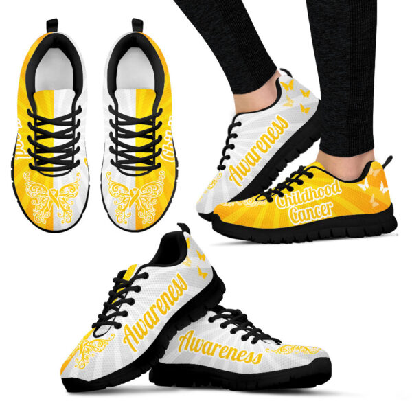 Childhood Cancer Shoes 2 Color Sneaker Fashion Sneaker Walking Shoes – Best Gift For Men And Women