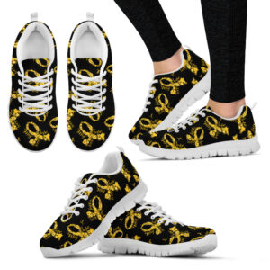 Childhood Cancer Shoes Flower Pattern Sneaker…