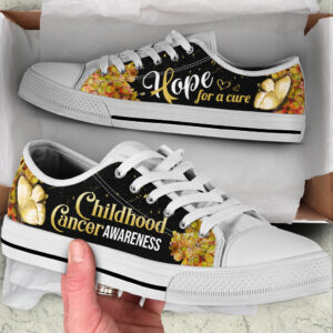 Childhood Cancer Shoes Hope For A Cure Low Top Shoes Best Gift For Men And Women 1