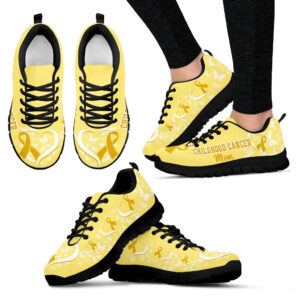 Childhood Cancer Shoes Mom Heart Ribbon Sneaker Walking Shoes Best Shoes For Men And Women 1