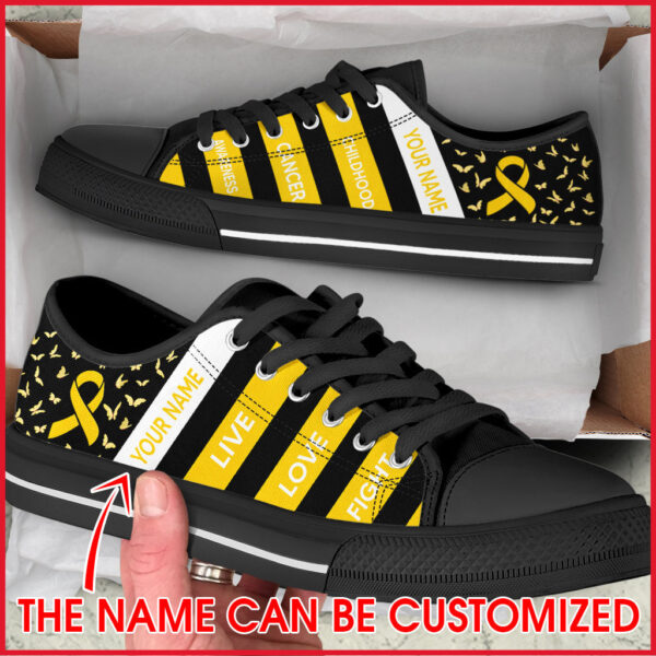 Childhood Cancer Shoes Plaid Low Top – Personalized Custom – Best Gift For Men And Women
