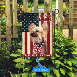 Chinese Crested Dog God Bless America Personalized Flag Custom Dog Garden Flags Dog Flags Outdoor 2