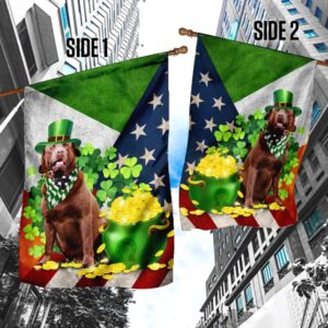 Chocolate Labrador Happy St Patrick s Day Garden Flag Best Outdoor Decor Ideas St Patrick s Day Gifts 4