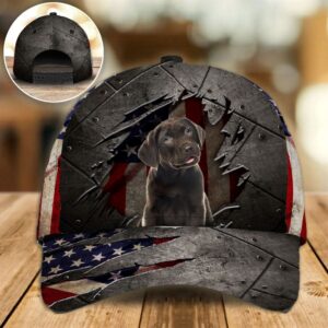 Chocolate Labrador On The American Flag Cap Hats For Walking With Pets Gifts Dog Hats For Relatives 1 z6z57t