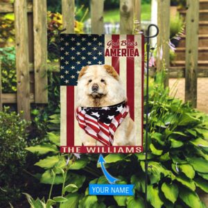 Chow Chow God Bless America Personalized Flag Custom Dog Garden Flags Dog Flags Outdoor 2