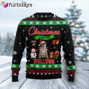 Christmas Is Better With Bulldog Dog Lover Ugly Christmas Sweater Gifts For Dog Lovers 1