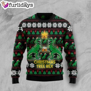 Christmas Tree Rex Ugly Christmas Sweater…