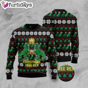 Christmas Tree Rex Ugly Christmas Sweater Lover Xmas Sweater Gift Dog Memorial Gift 3