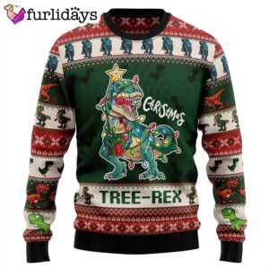 Christmas Tree Rex Ugly Christmas Sweater…