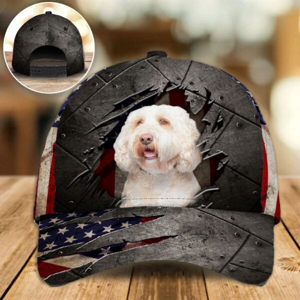 Cockapoo On The American Flag Cap Custom Photo – Hats For Walking With Pets – Gifts Dog Caps For Friends