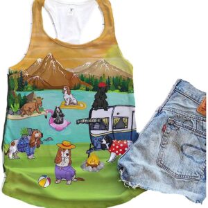 Cocker Spaniel Dog Camping Outdoor Tank Top Summer Casual Tank Tops For Women Gift For Young Adults 1 b3q0p4