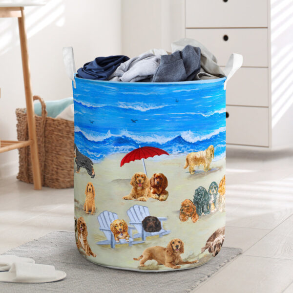 Cocker Spaniel In Beach – Laundry Basket – Dog Laundry Basket – Christmas Gift For Her – Home Decor