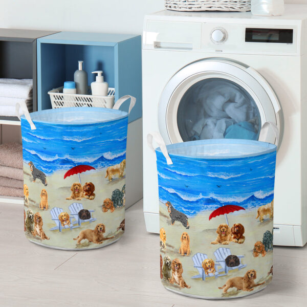 Cocker Spaniel In Beach – Laundry Basket – Dog Laundry Basket – Christmas Gift For Her – Home Decor
