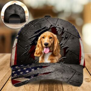 Cocker Spaniel On The American Flag Cap Hat For Going Out With Pets Gifts Dog Hats For Relatives 1 wur1ho