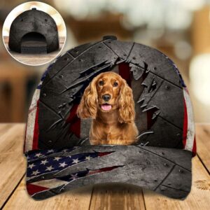 Cocker Spaniel On The American Flag Cap Hats For Walking With Pets Gifts Dog Hats For Relatives 1 lwzulj