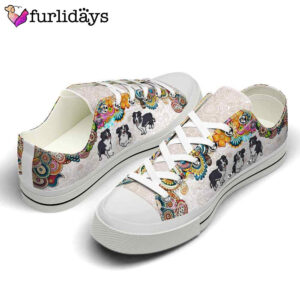 Collie Colorful Flowers Mandala Low Top Shoes 2