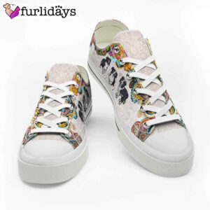 Collie Colorful Flowers Mandala Low Top Shoes 3