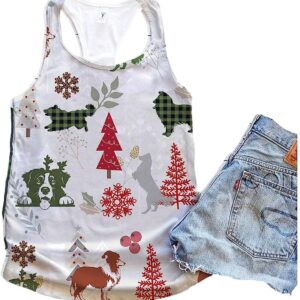 Collie Dog Christmas Plaid Flannel Tank Top Summer Casual Tank Tops For Women Gift For Young Adults 1 qjnwhw