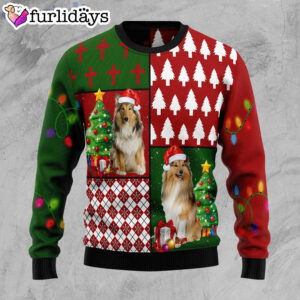 Collie Hohoho Dog Lover Christmas Pattern Ugly Christmas Sweater Gifts For Dog Lovers 1