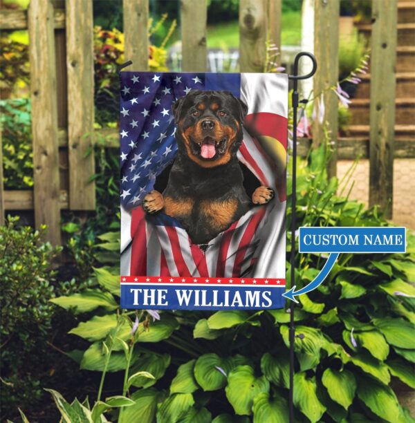 Colorado Rottweiler Personalized Garden Flag – Garden Dog Flag – Personalized Dog Garden Flags