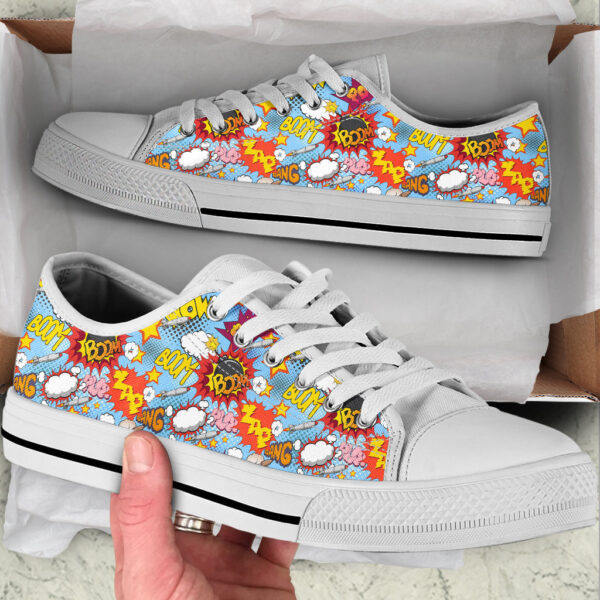 Comic Book Explosion Seamless Low Top Shoes – Canvas Print Lowtop Casual Shoes Gift For Adults Malalan
