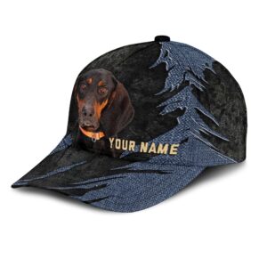 Coonhound Jean Background Custom Name Cap Classic Baseball Cap All Over Print Gift For Dog Lovers 3 fmgfcw