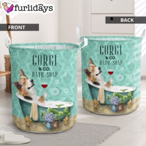 Corgi And Bath Soap Laundry Basket…