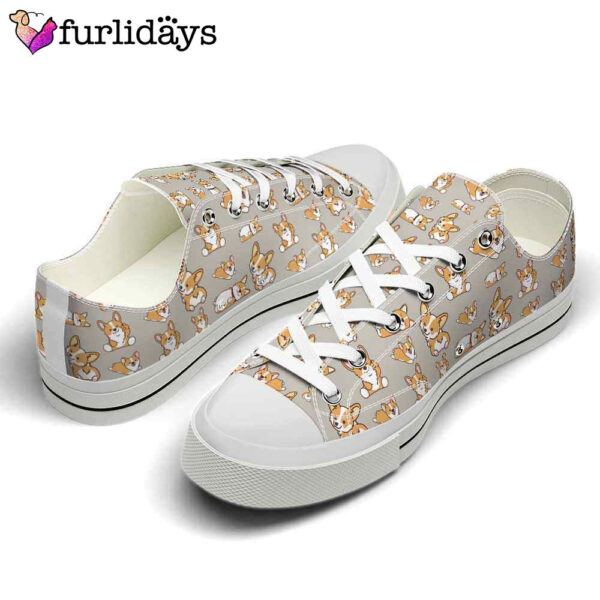Corgi Cute Pattern Low Top Shoes  – Happy International Dog Day Canvas Sneaker – Owners Gift Dog Breeders