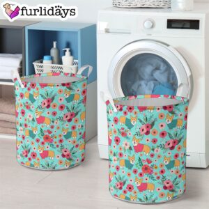 Corgi Flower Laundry Basket Dog Laundry Basket Christmas Gift For Her Home Decor 4