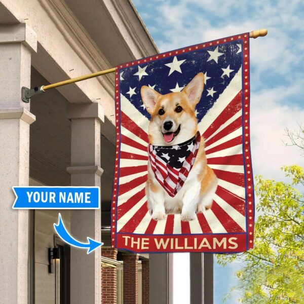 Corgi Garden Personalized Flag – Custom Dog Garden Flags – Dog Flags Outdoor