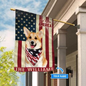 Corgi God Bless America Personalized Flag Custom Dog Garden Flags Dog Flags Outdoor 3