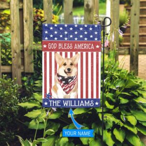 Corgi God Bless America Personalized Flag Garden Dog Flag Custom Dog Garden Flags 3