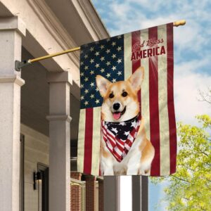 Corgi God Bless House Flag Dog Flags Outdoor Dog Lovers Gifts for Him or Her 1