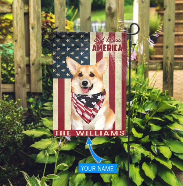 Corgi God Bless Personalized Garden Flag – Custom Dog Garden Flags – Dog Flags Outdoor