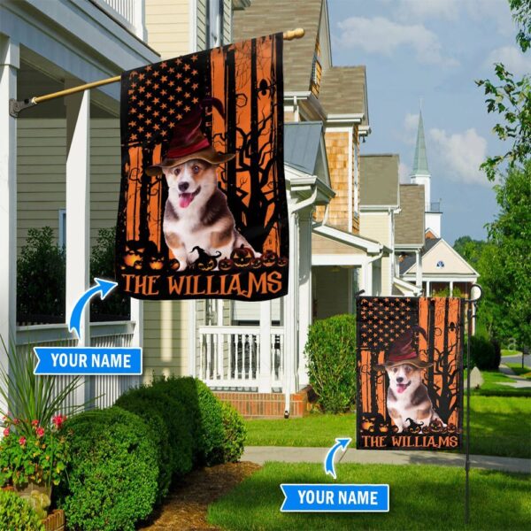 Corgi Halloween Personalized Flag – Garden Dog Flag – Custom Dog Garden Flags