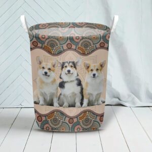 Corgi In Mandala Pattern Laundry Basket Dog Laundry Basket Christmas Gift For Her Home Decor 3