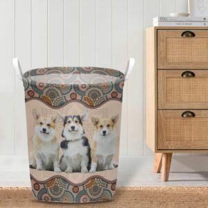 Corgi In Mandala Pattern Laundry Basket Dog Laundry Basket Christmas Gift For Her Home Decor 4