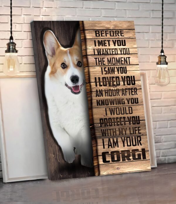 Corgi Matte Canvas –  Dog Wall Art – Poster To Print – Housewarming Gifts